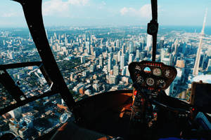 Cn Tower Helicopter View Wallpaper