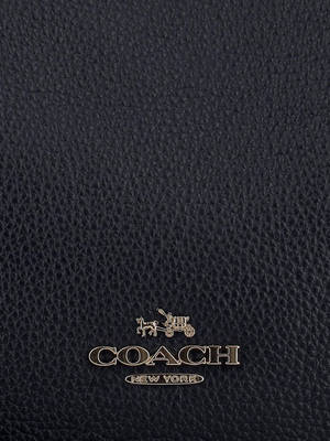 Coach Logo On Black Leather Wallpaper