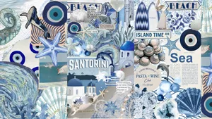 Coastal Blue Beach Vibes Wallpaper