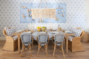 Coastal Chic Dining Room Decor Wallpaper