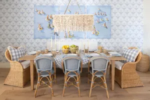 Coastal Chic Dining Room Decor Wallpaper