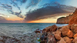 Coastal_ Cliffside_ Sunset_ Panorama Wallpaper