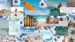 Coastal Granddaughter Aesthetic Collage Wallpaper