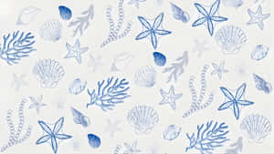 Coastal Marine Life Pattern Wallpaper