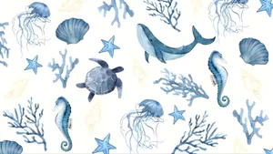Coastal Marine Life Patterns Wallpaper