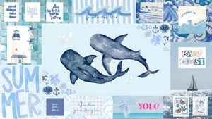 Coastal Summer Ocean Art Wallpaper