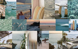 Coastal Vibes Collage Wallpaper