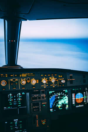 Cockpit Instrument Panelat Dusk Wallpaper