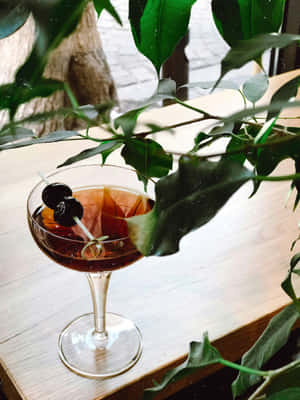 Cocktail Amongst Greenery Wallpaper