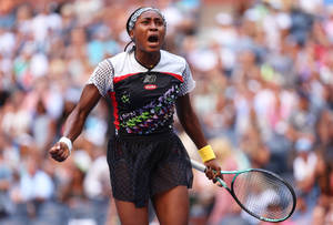 Coco Gauff Floral Tennis Uniform Wallpaper