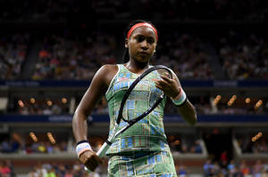 Coco Gauff Green Tennis Uniform Wallpaper