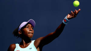 Coco Gauff Serving Wallpaper