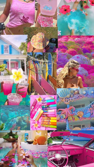 Coconut Girl Aesthetic Collage Wallpaper