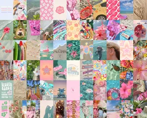 Coconut Girl Aesthetic Collage Wallpaper