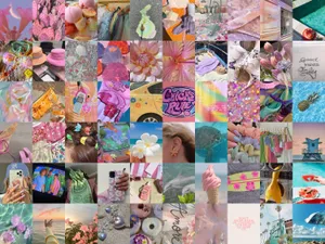 Coconut Girl Aesthetic Collage Wallpaper