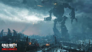 Cod Zombies With Huge Robot Wallpaper