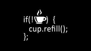 Coding Coffee Refill Concept Wallpaper