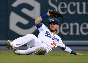 Cody Bellinger Slide On Field Wallpaper