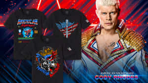 Cody Rhodes Confidently Exhibiting His Merchandise Wallpaper