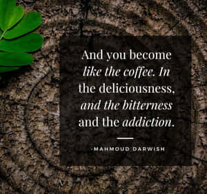 Coffee Addiction Poetry Quote Mahmoud Darwish Wallpaper