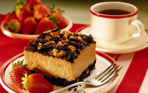 Coffee Cake Slice Food Wallpaper