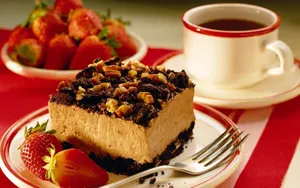 Coffee Cake Slice Food Wallpaper