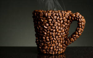 Coffee Cup Made Out Of Coffee Beans Wallpaper