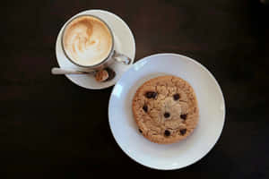 Coffeeand Chocolate Chip Cookie Wallpaper