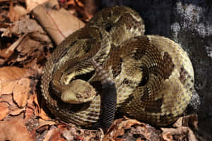 Coiled Rattlesnakein Habitat.jpg Wallpaper