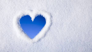 Cold Snow Heart Illustration Wallpaper