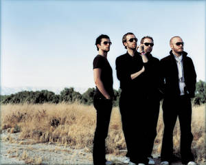 Coldplay Meadow Group Photo Wallpaper