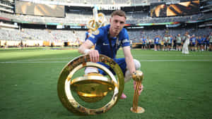 Cole Palmer Celebrates Premier League Victory Wallpaper