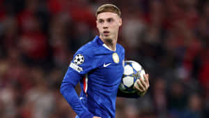 Cole Palmer Champions League Action Wallpaper