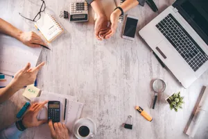 Collaboration Working Table Wallpaper