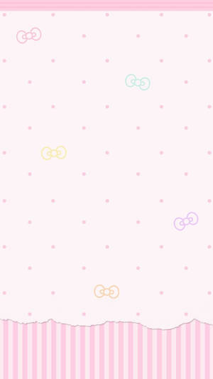 Collage Of Bows On Kawaii Pink Background Wallpaper