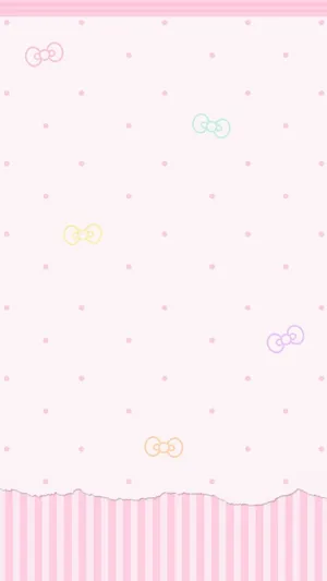 Collage Of Bows On Kawaii Pink Background Wallpaper