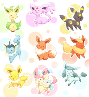 Collection Of Colorful Pokemon Stickers Wallpaper