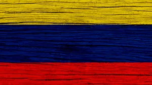 Colombia Flag Wood Paint Wallpaper