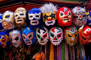 Colored Mask For A Unique Wrestling Style Wallpaper