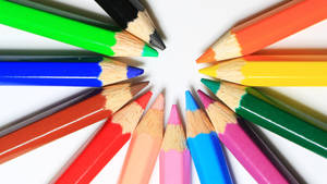 Colored Pencils Poster Design Wallpaper