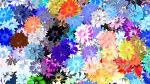 Colorful Abstract Artwork Of A Flower Drawing Wallpaper