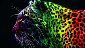 Colorful Abstract Leopard Profile Wallpaper