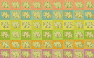 Colorful African Elephant Pattern Wallpaper