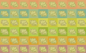 Colorful African Elephant Pattern Wallpaper