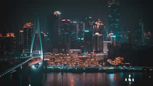 Colorful And Bright Lights In Dark City 4k Wallpaper