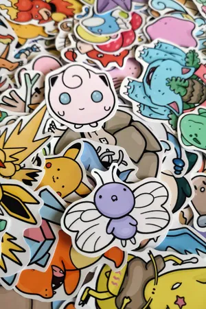 Colorful And Vibrant Pokémon Stickers Collection Wallpaper