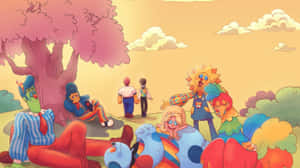 Colorful_ Animated_ Park_ Scene Wallpaper