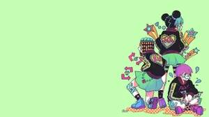 Colorful Anime Characters Graffiti Style Artwork Wallpaper