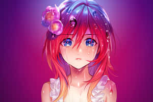 Colorful Anime Girl Tears Wallpaper