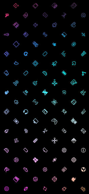 Colorful App Iconson Black Background Wallpaper